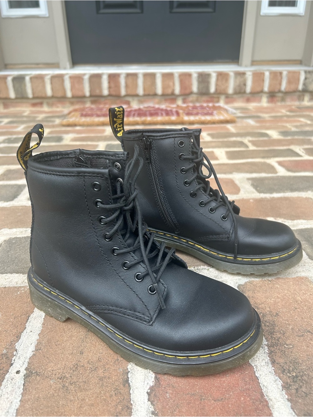 Dr. Martens Black Leather 1460 Ankle Combat Boots Girls 2